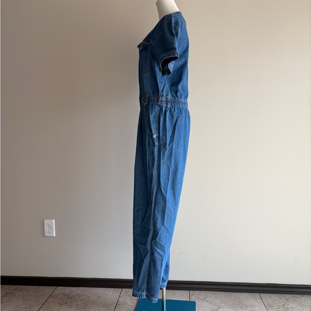 vintage 90s Casualaire denim short sleeve jumpsuit - Picture 3 of 9